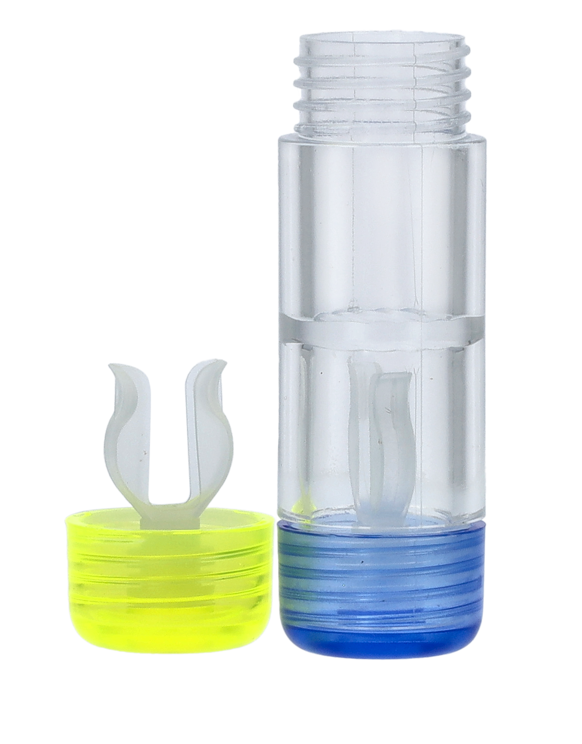 Kontaktlinsenbehälter für harte Linsen in blau/gelb