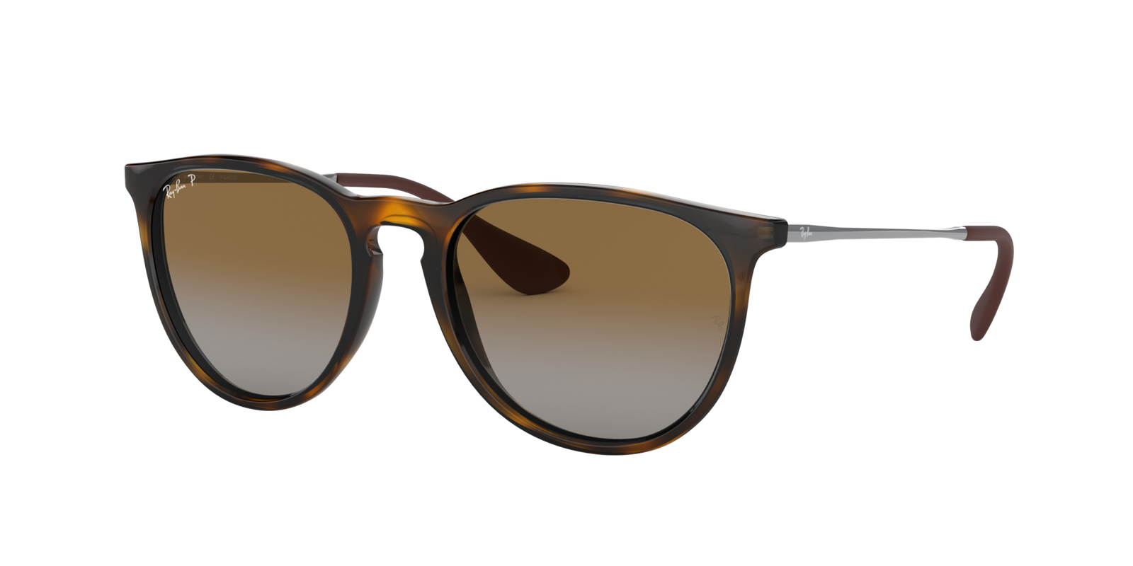 Das Bild zeigt die Cat-Eye-Sonnenbrille ERIKA RB4171 für Damen von der Marke Ray Ban in braun havanna von vorne