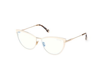 Das Bild zeigt die Korrektionsbrille FT5877-B 025 von der Marke Tom Ford in elfenbein/gold.