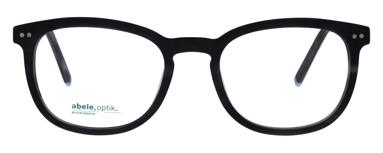 Das Bild zeigt die quadratische Brille 144081 für Damen von der Marke Abele Optik in dunkelgrau gemustert von vorne
