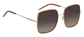 Das Bild zeigt die Sonnenbrille HG1293/S OFY von der Marke Hugo in gold/orange.