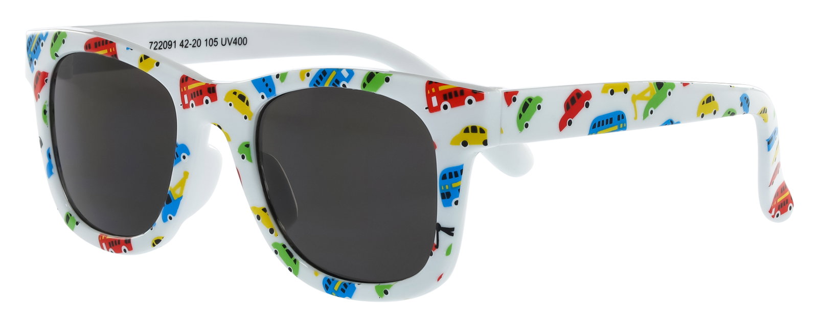 abele optik Kindersonnenbrille 722091 Weiß mit Fahrzeugen