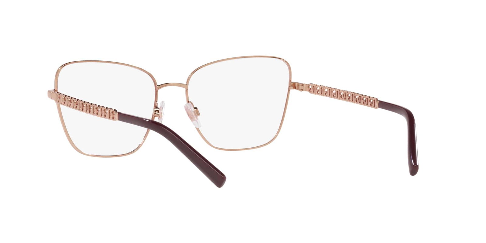 Das Bild zeigt die Korrektionsbrille DG1346 1333 von der Marke D&G in bordeaux-gold.
