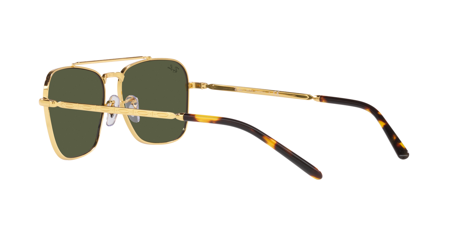 Das Bild zeigt die quadratische Sonnenbrille New Caravan RB3636 für Herren von der Marke Ray-Ban in gold von rechts