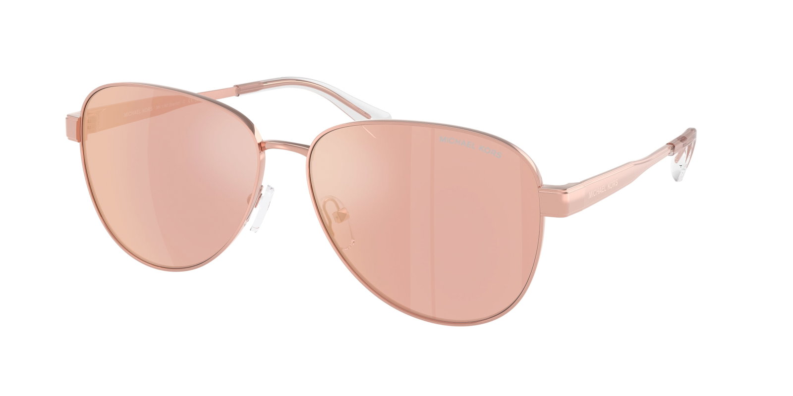 Das Bild zeigt die Sonnenbrille MK1160 von Michael Kors in der Farbe Rosegold.