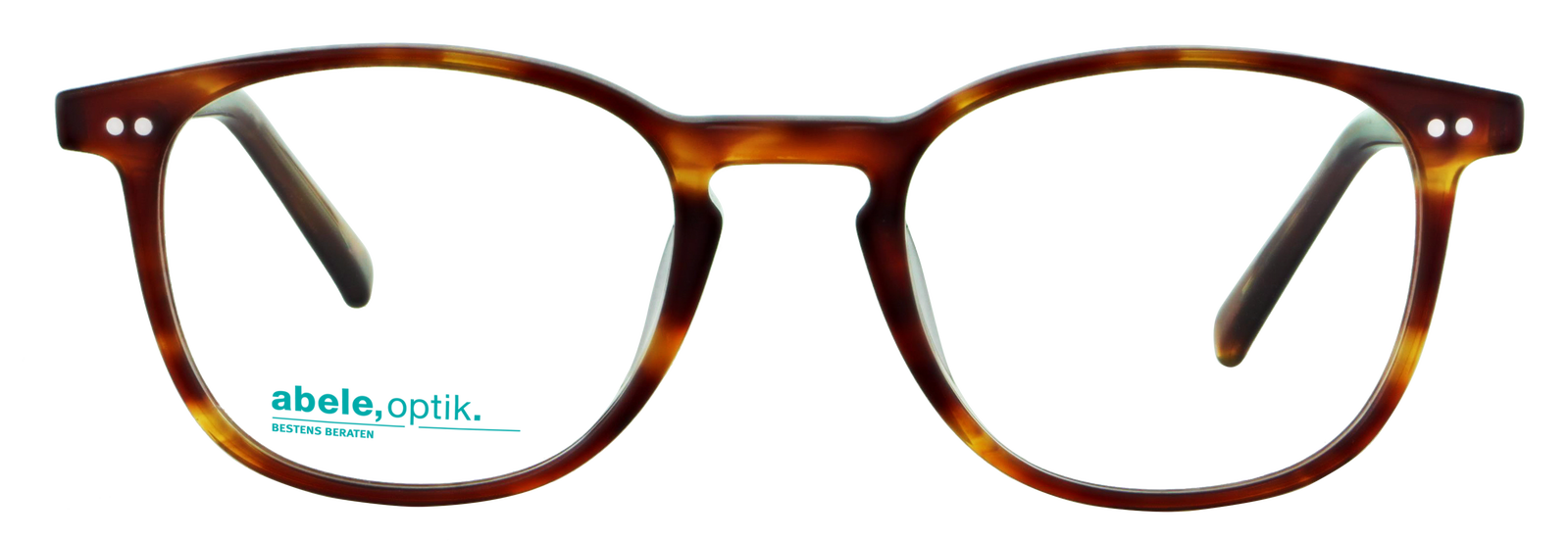 Das Bild zeigt die ovale Brille 144871 für Herren von der Marke Abele Optik in braun gemustert von vorne