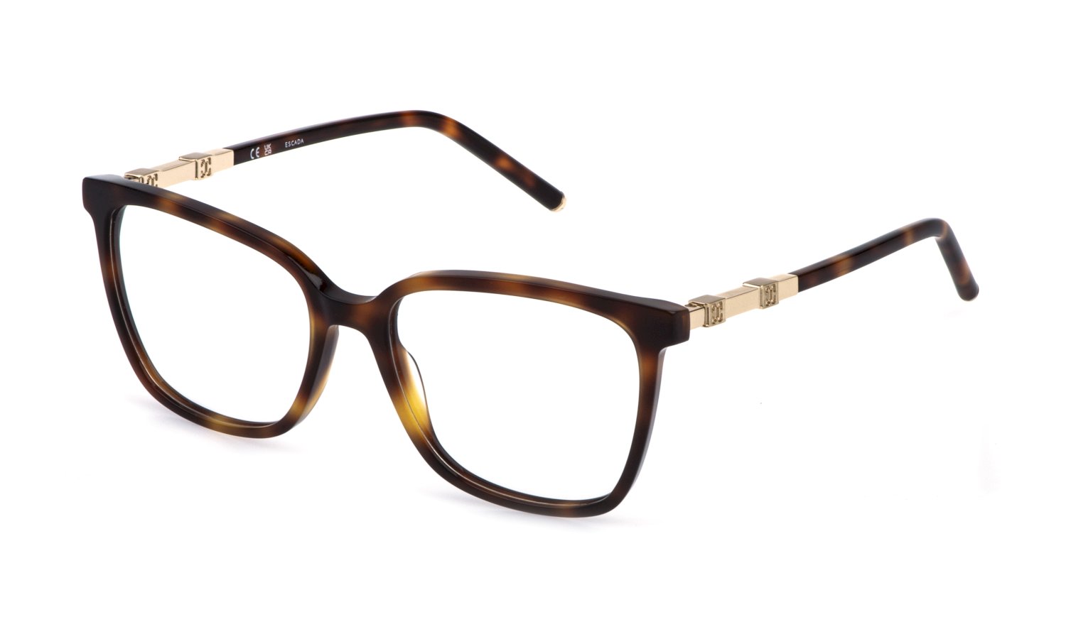 zu sehen ist die Korrektionsbrille VESG28 von Escada in der Farbe Havanna.