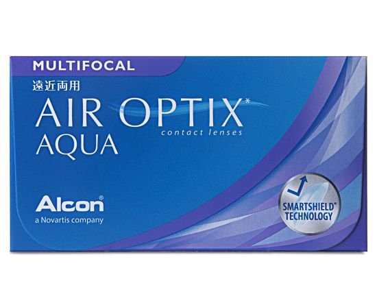 Das Bild zeigt die Verpackung der multifocalen Kontaktlinse Air Optix Aqua .