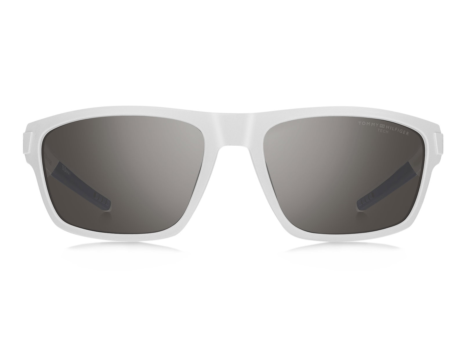 Das Bild zeigt die rechteckige Sonnenbrille TH 1978/S 6HT für Herren von der Marke Tommy Hilfiger in matt weiß von vorne