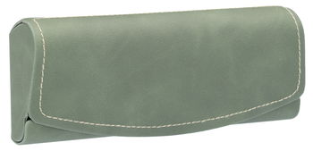 Das Bild zeigt das grüne Klappetui Cello leicht von der Seite.