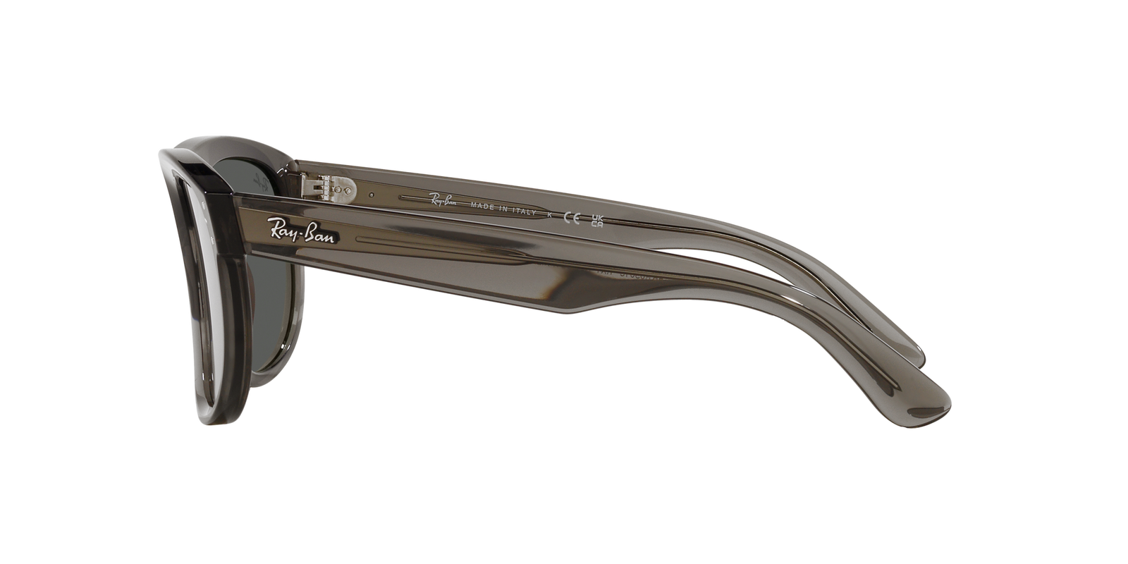 Das Bild zeigt die Sonnenbrille RBR0501S 6707GS von der Marke Ray Ban in dunkelgrau transparent