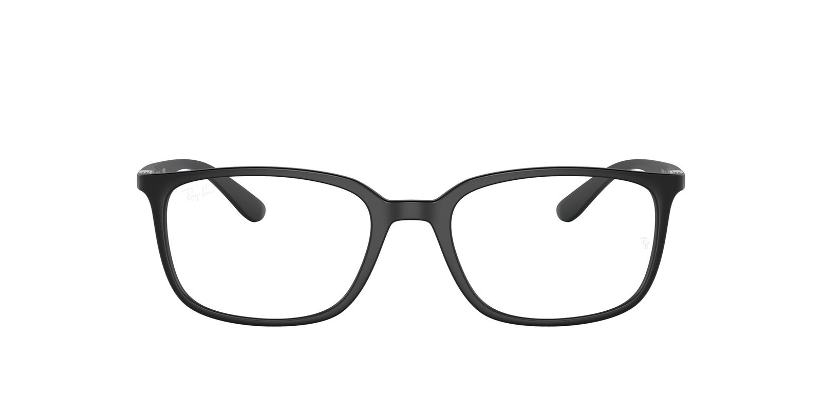 Das Bild zeigt die Korrektionsbrille RX7208 von Ray Ban in Schwarz von vorne.