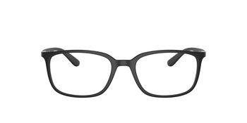 Das Bild zeigt die Korrektionsbrille RX7208 von Ray Ban in Schwarz von vorne.