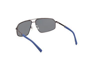 Das Bild zeigt die Sonnenbrille TB9341-H 07D von der Marke Timberland in grau/blau.