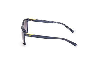 Das Bild zeigt die blaue Timberland Sonnenbrille TB9312 von der Seite.