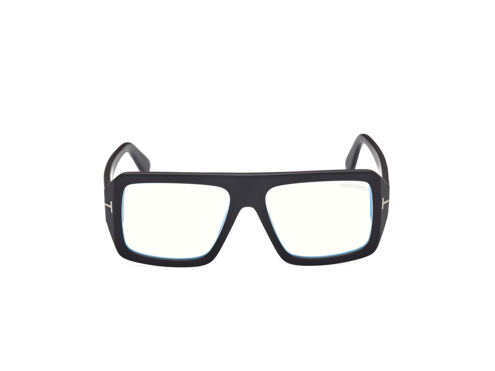 Das Bild zeigt die quadratische Brille FT5903-B 001 für Herren von der Marke Tom Ford in schwarz von vorne