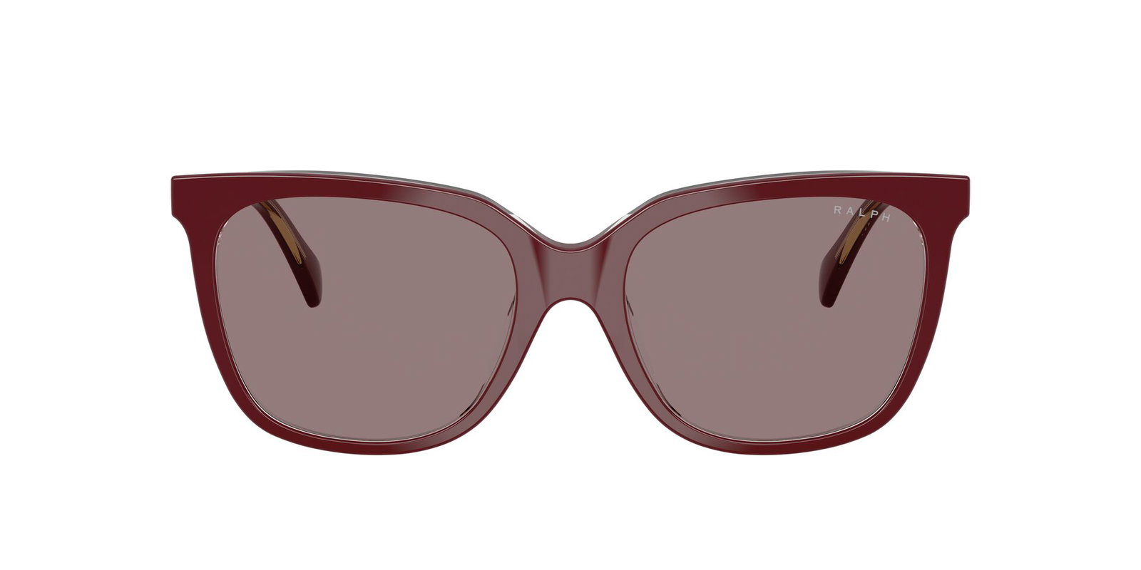 Das Bild zeigt die Ralph Sonnenbrille RA5343U in burgundy transparent von vorne.
