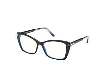 Das Bild zeigt die Korrektionsbrille FT5893-B 001 von der Marke Tom Ford in schwarz.
