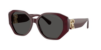 Das Bild zeigt die Ralph Lauren Sonnenbrille "The Juliette" in Bordeaux leicht seitlich.