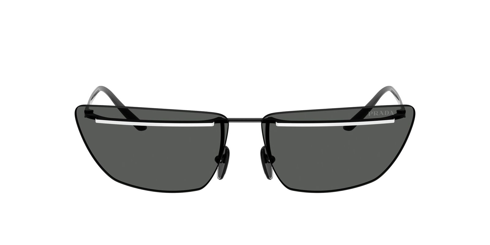 Das Bild zeigt die Prada Sonnenbrille PR C52S in Schwarz von vorne.