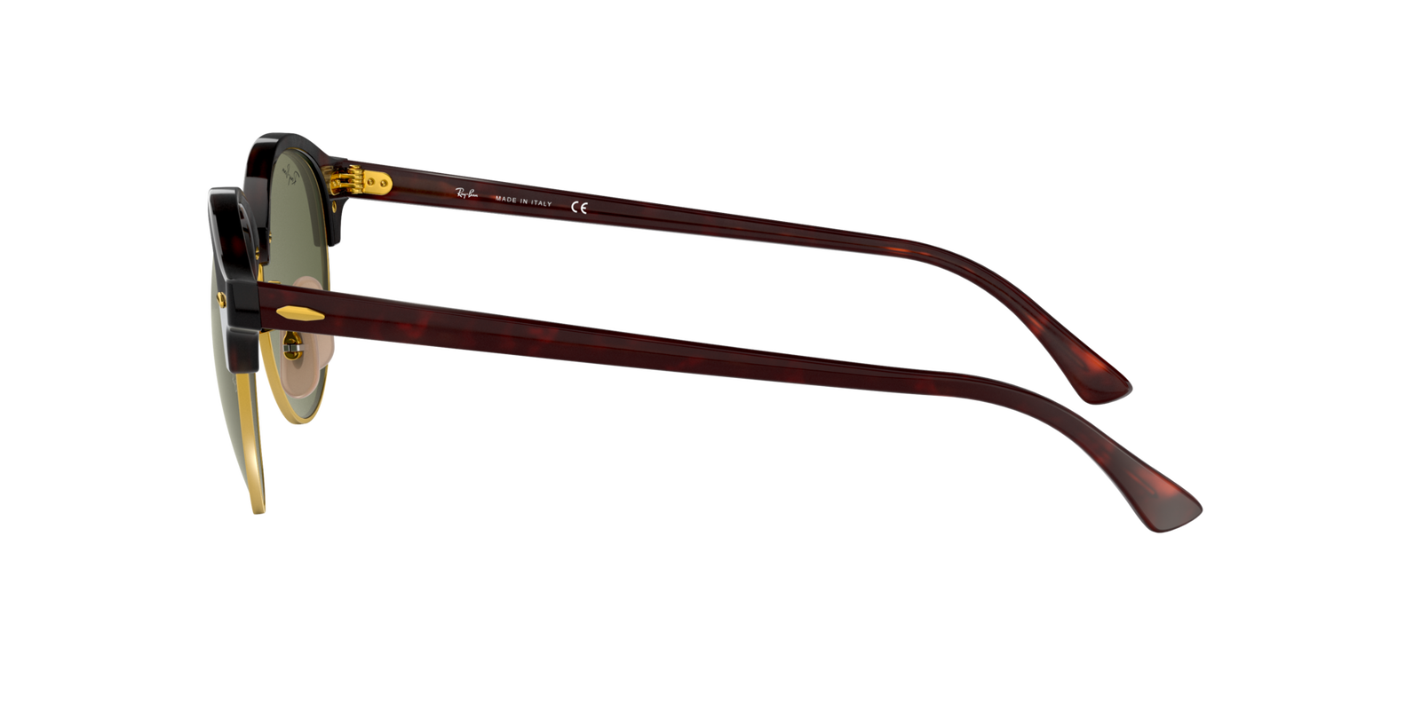Das Bild zeigt die runde Sonnenbrille RB4246 990 für Damen von der Marke Ray-Ban in braun havanna seitlich