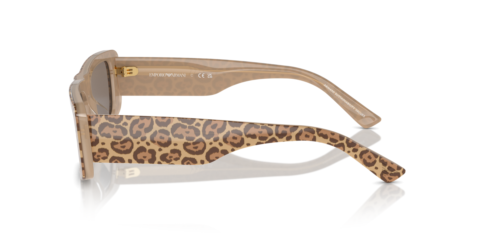Das Bild zeigt die Sonnenbrille EA4229U 61195A von der Marke Emporio Armani in leopard.