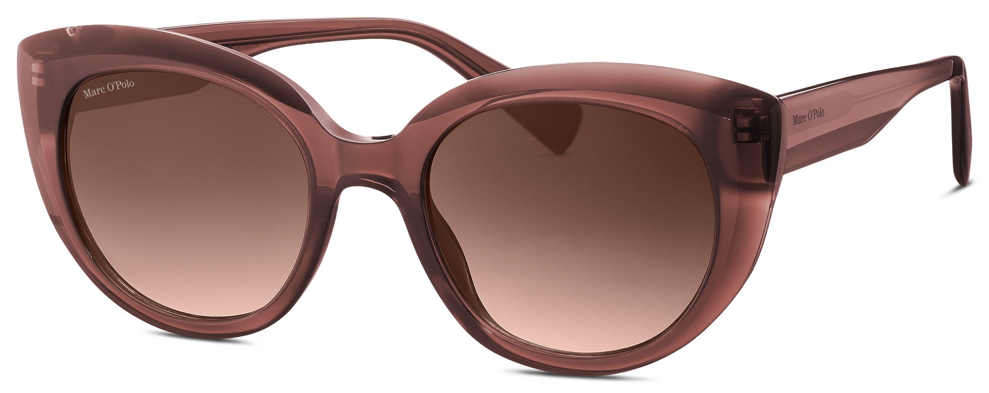 Das Bild zeigt die Sonnenbrille 506195 65 von der Marke Marc O‘Polo in braun transparent.