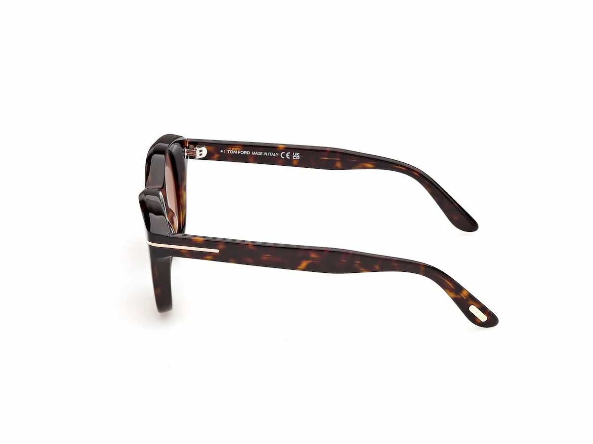 Zu sehen ist die Sonnenbrille FT1344 52T in dunkel havanna von der Marke Tom Ford.