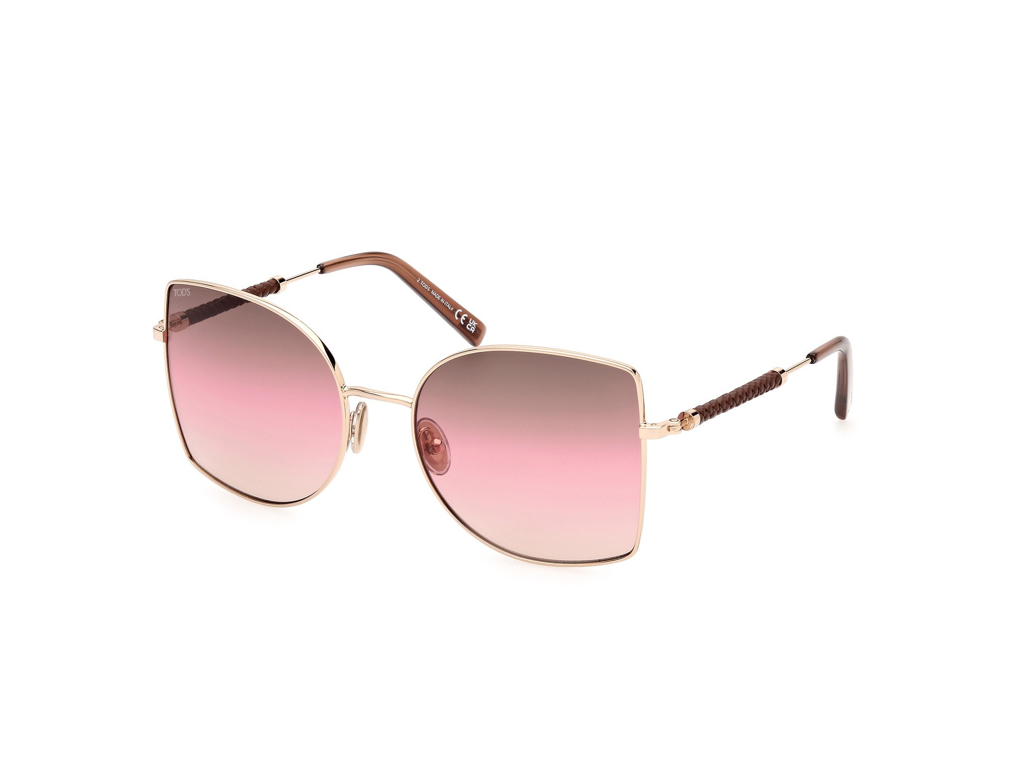 Das Bild zeigt die Sonnenbrille TO0367 28F von der Marke Tod´s in  rosa gold.