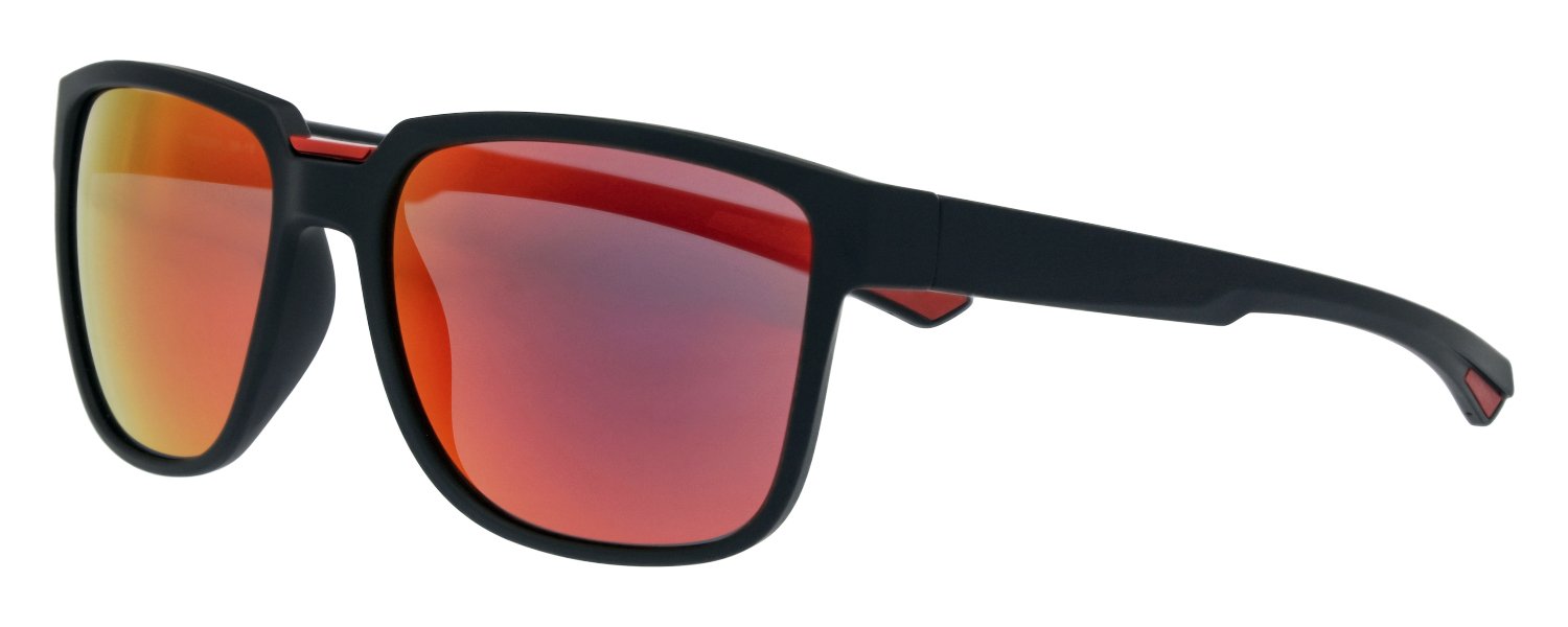 abele optik Sonnenbrille für Herren in schwarz matt mit rot verspiegelten Gläsern 720391