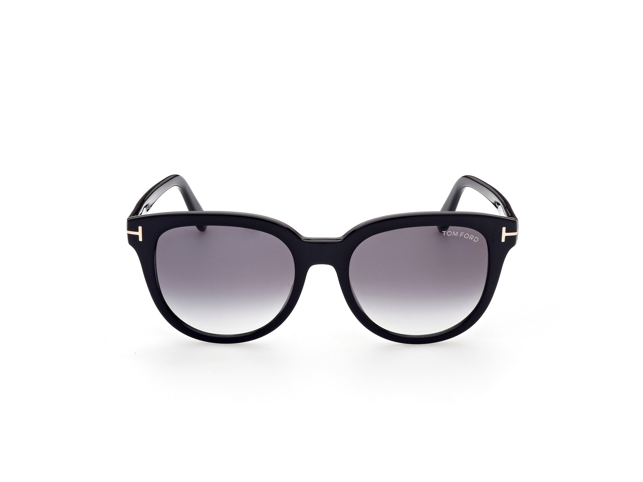 Das Bild zeigt die Sonnenbrille Olivia FT0914 von der Marke Tom Ford in schwarz frontal