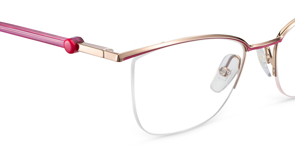 Das Bild zeigt die Korrektionsbrille SORA PGPK von der Marke Etnia Barcelona in gold-rosa.