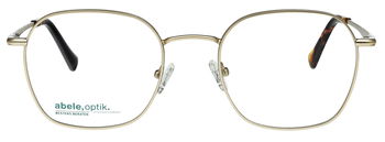 Das Bild zeigt eine schlichte gold matte Metallfassung von vorne.