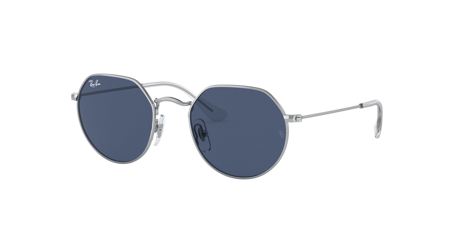 das Bild zeigt die Sonnenbrille 9565S von Ray Ban für Kinder in der Farbe Silber.