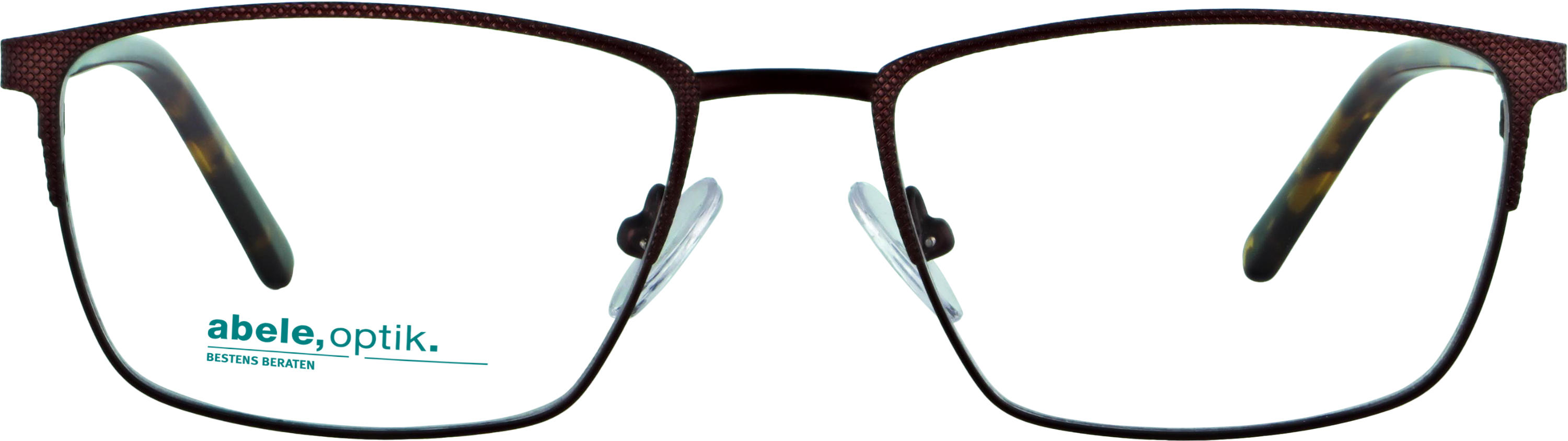 Das Bild zeigt die Korrektionsbrille 142151 von der Marke Abele Optik in braun matt / Bügel: havanna.