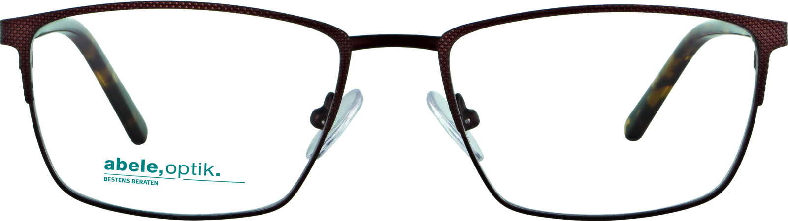 Das Bild zeigt die Korrektionsbrille 142151 von der Marke Abele Optik in braun matt / Bügel: havanna.