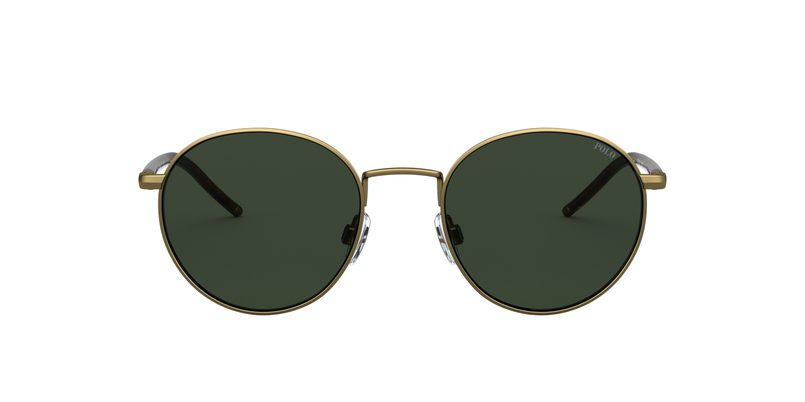 Das Bild zeigt die runde Pilotensonnenbrille PH3133 932471 für Herren von der Marke Polo Ralph Lauren in gold von vorne