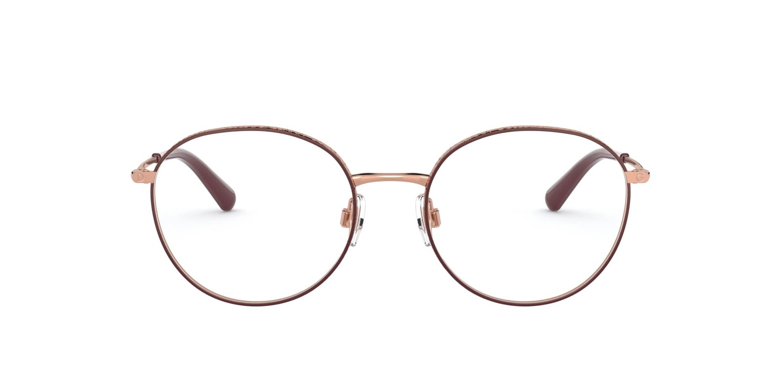 Das Bild zeigt die Korrektionsbrille DG1322 1333 von der Marke D&G in rotgold.