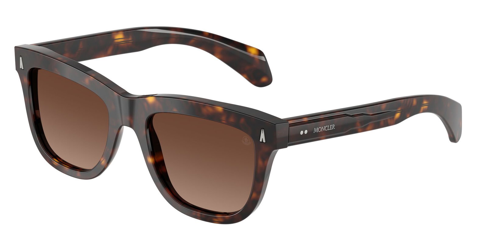 zu sehen ist die Sonnenbrille 6023 von Moncler in der Farbe Havanna.