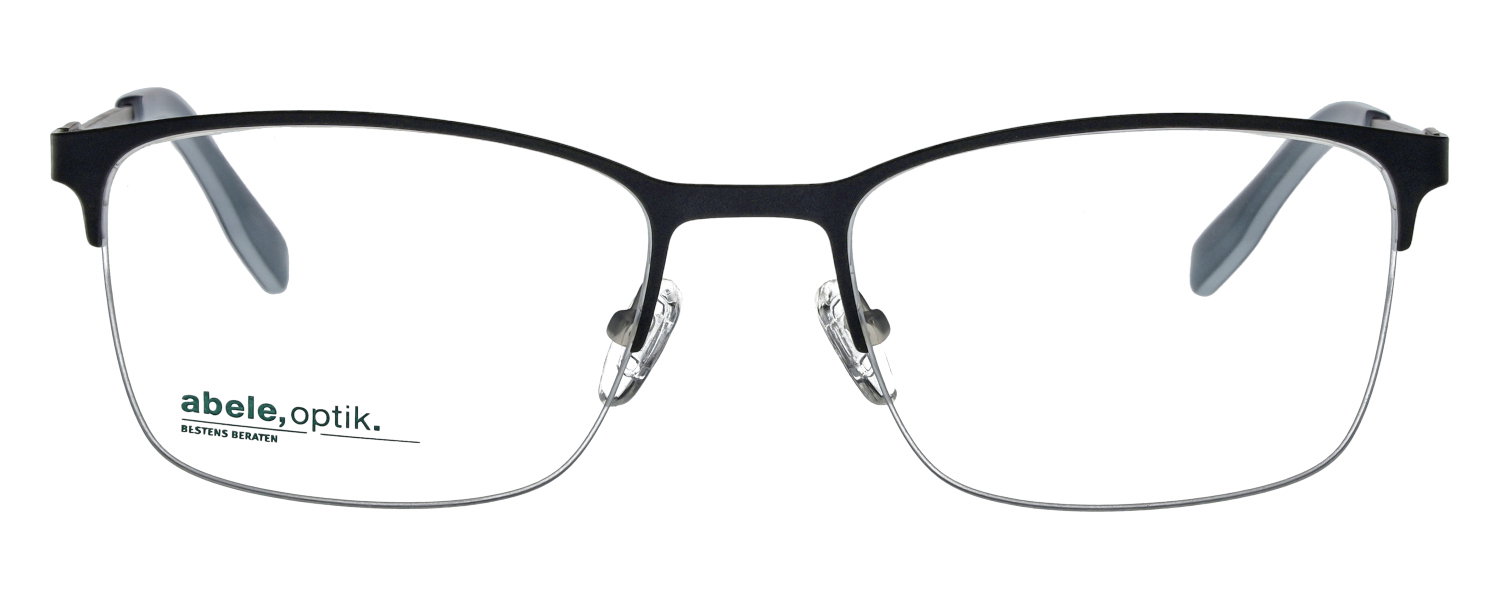 Das Bild zeigt die rechteckige Brille 145721 für Herren von der Marke Abele Optik in blau matt von vorne