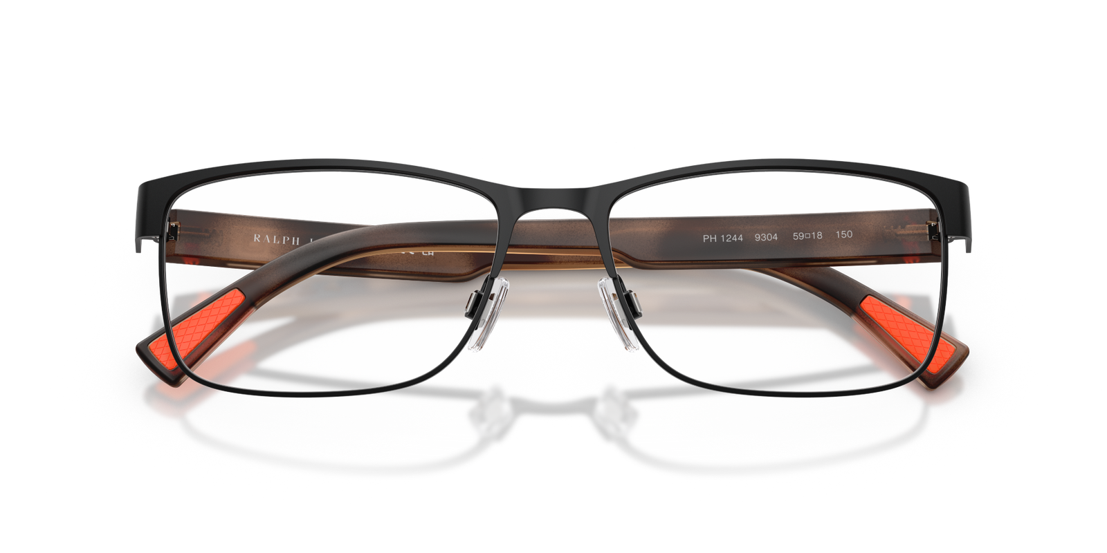 Das Bild zeigt die Korrektionsbrille 0PH1244 von Polo in der Farbe Schwarz.