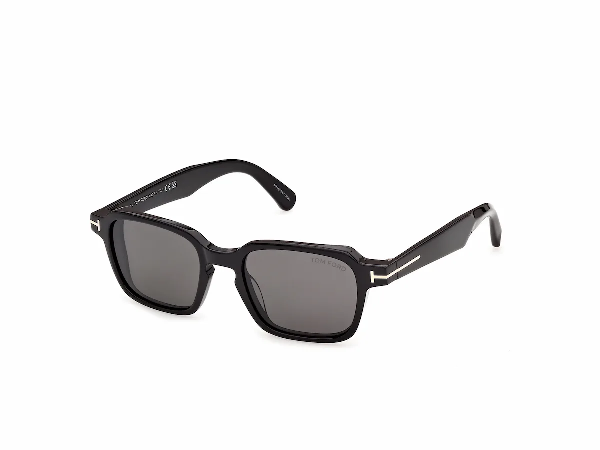  Tom Ford Sonnenbrille Ezra-02 in glänzend schwarz  FT1359 01A 50