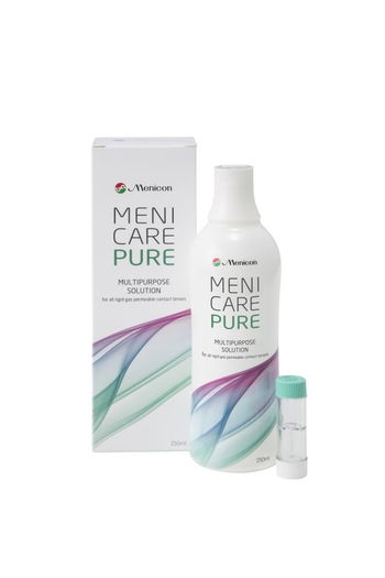 Abgebildet ist das Meci Care Pure Linsenpflegemittel