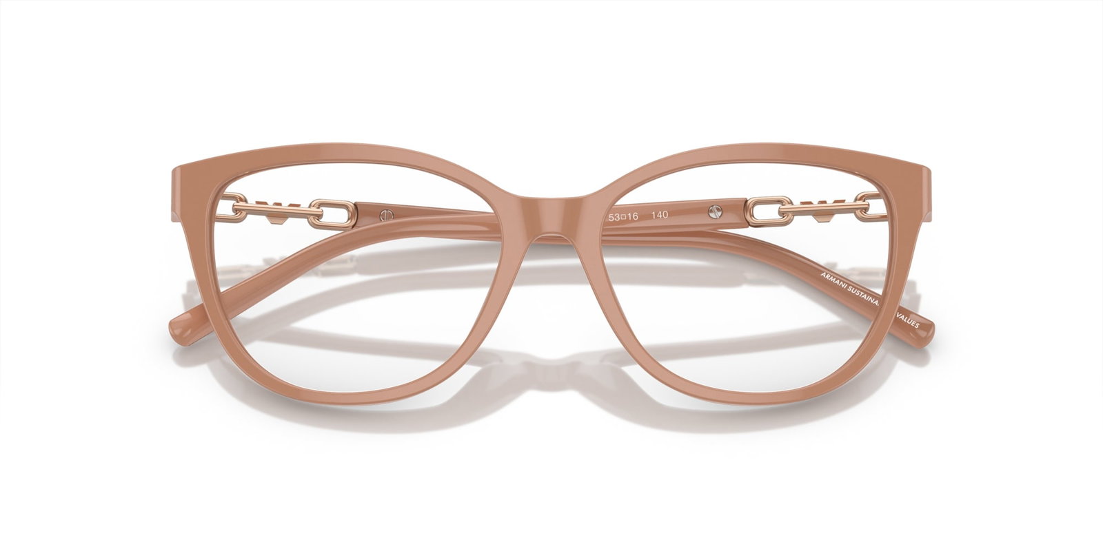 Das Bild zeigt die Korrektionsbrille EA3190 5146 von der Marke Emporio Armani in Apricot.