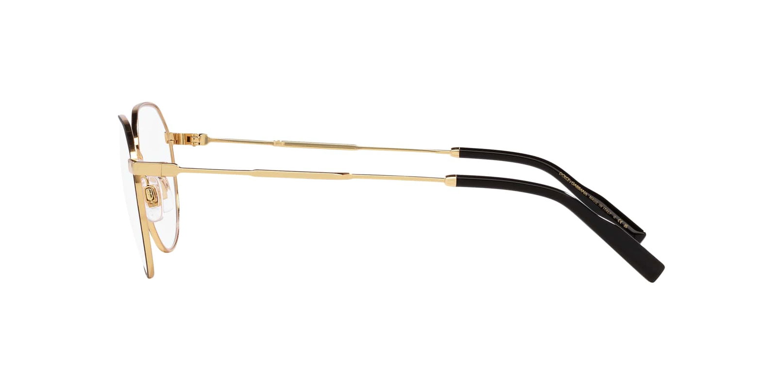 Das Bild zeigt die Korrektionsbrille DG1349 1311 von der Marke D&G in schwarz-gold.