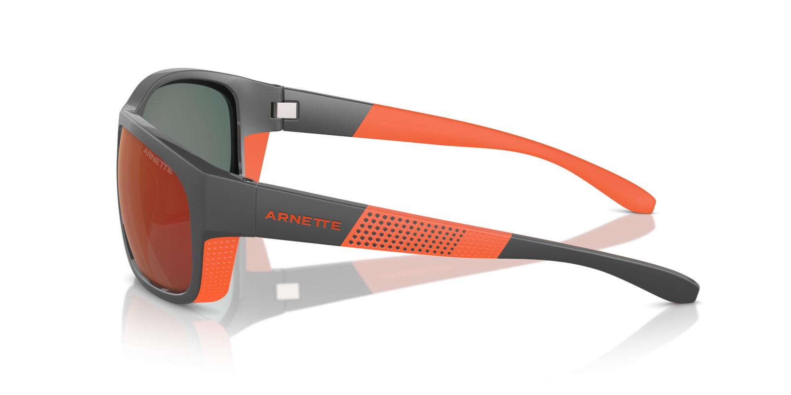 Das Bild zeigt die Sonnenbrille AN4337 28706Q von der Marke Arnette in grau/orange.
