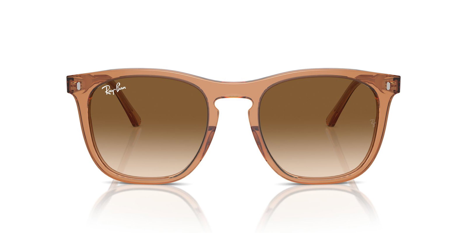 Das Bild zeigt die Sonnenbrille RB2210 676451 von der Marke Ray-Ban in Braun Transparent.