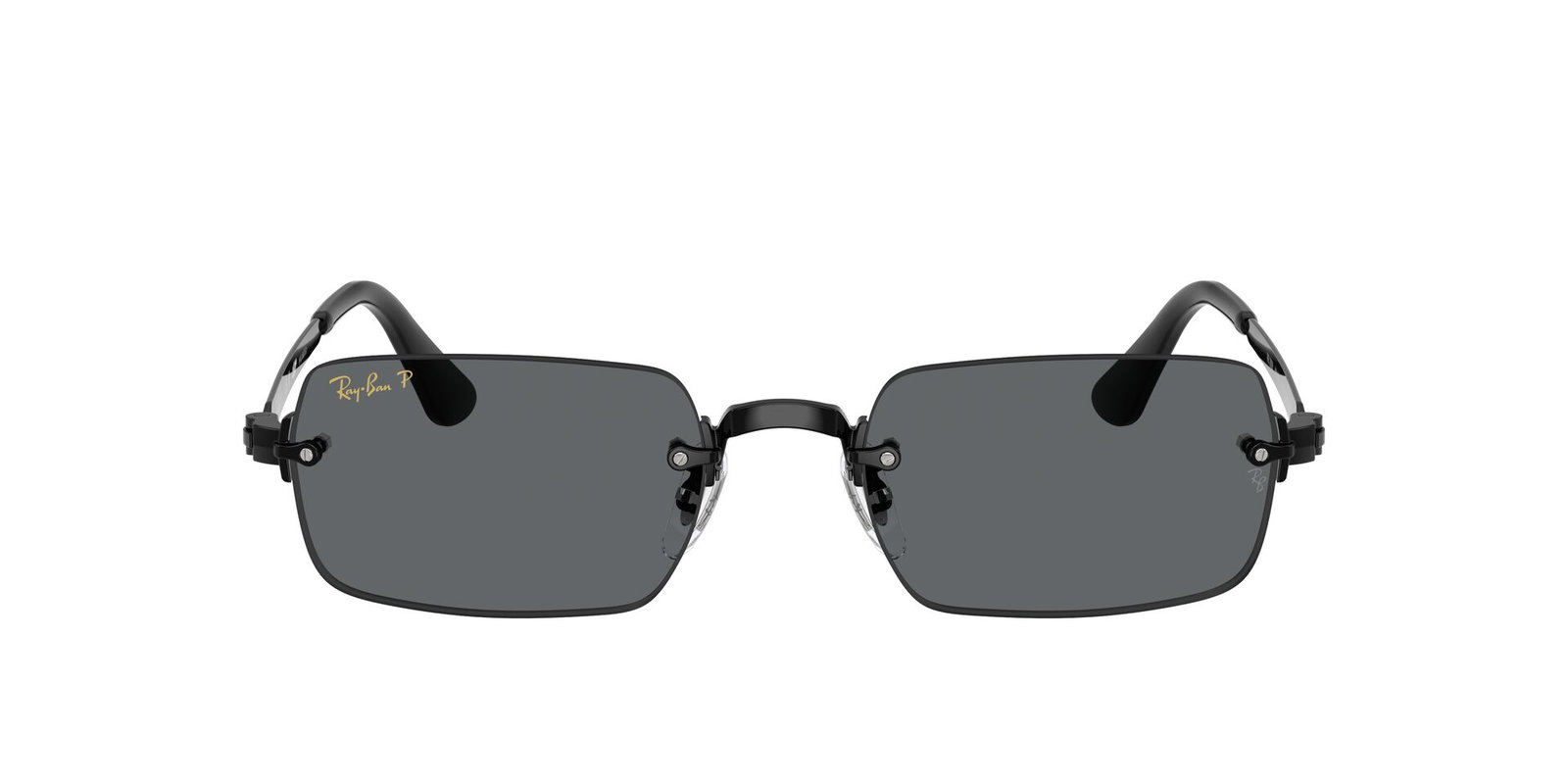 Das Bild zeigt die Ray Ban Sonnenbrille RB3928 in Schwarz mit grau polarisierten Gläsern von vorne.