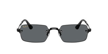 Das Bild zeigt die Ray Ban Sonnenbrille RB3928 in Schwarz mit grau polarisierten Gläsern von vorne.