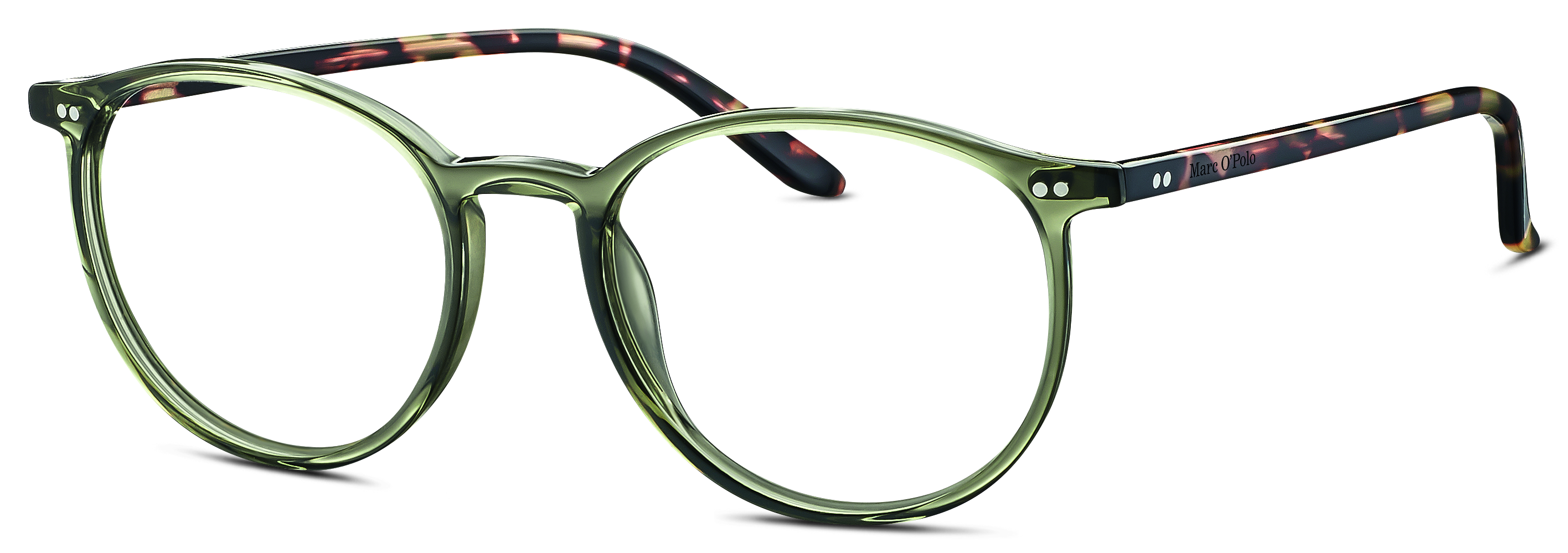 Das Bild zeigt die Korrektionsbrille 503084 46 von der Marke Marc o Polo in grün - transparent.